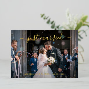 Invitation En Aluminium Réception de mariage photo moderne élégante
