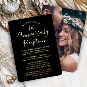 Invitation En Aluminium Réception de mariage pour le 1er anniversaire de D