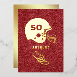 Invitation En Aluminium Red and Gold Football Birmingham