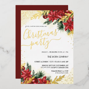 Invitation En Aluminium Red Gold Foliing Corporate Christmas Party
