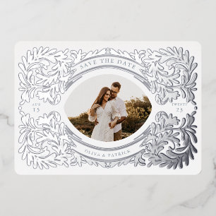 Invitation En Aluminium Regal Embellisté Enregistrer La Date Photo Cadre D