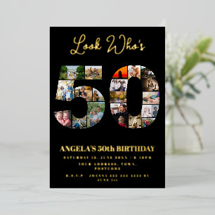 Invitation En Aluminium regarde qui a 50 ans joyueux 50e anniversaire Coll