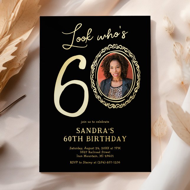 Invitation En Aluminium Regardez qui a 60 ans Photo Anniversaire Adulte (Créateur téléchargé)