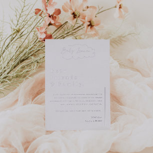 Invitation En Aluminium Remerciement de Baby Shower Minimaliste Moderne