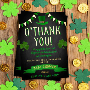 Invitation En Aluminium Remerciement pour Baby Shower de la Saint-Patrick