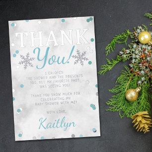 Invitation En Aluminium Remerciement pour Baby Shower pour le Noël d'hiver