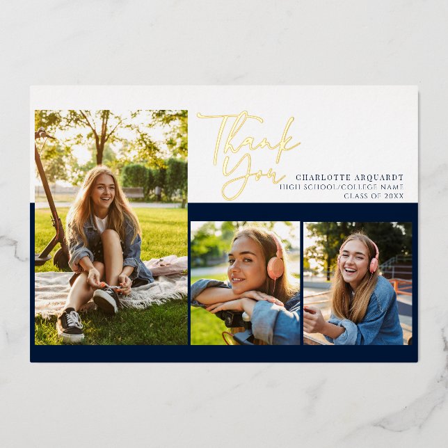 Invitation En Aluminium Remerciements aux diplômés du script de remise des (Recto)