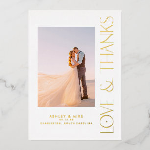 Invitation En Aluminium Remerciements de mariage modernes avec 2 photos
