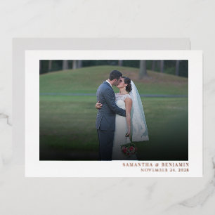 Invitation En Aluminium Remerciements de mariage photo moderne