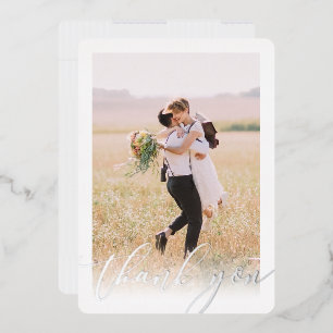 Invitation En Aluminium REMERCIEMENTS DE MARIAGE superposition photo moder