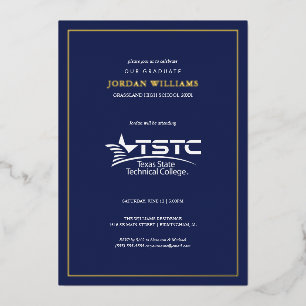 Invitation En Aluminium Remise des diplômes du Texas State Technical Colle