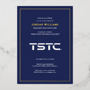 Invitation En Aluminium Remise des diplômes du Texas State Technical Colle