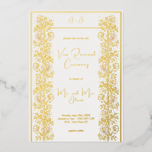 Invitation En Aluminium Renouvellement de vœux Magnolia rose