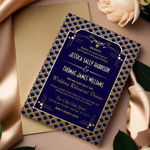 Invitation En Aluminium Répétition de Mariage Art Déco des années 1920 vin