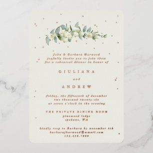 Invitation En Aluminium Répétition de mariage Cream Snowberry+Eucalyptus