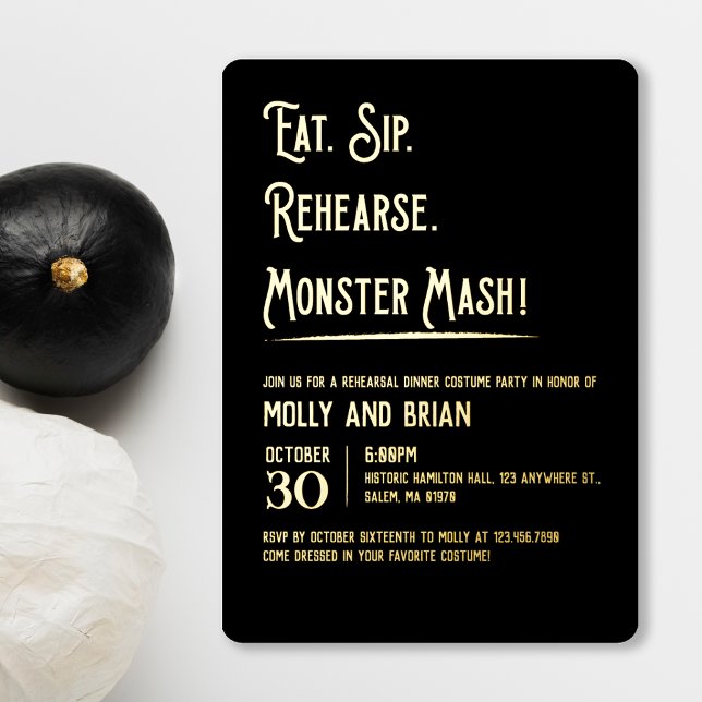Invitation En Aluminium Répétition de mariage Monster Mash  (Créateur téléchargé)