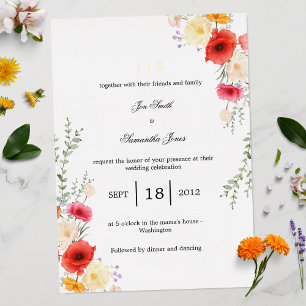 Invitation En Aluminium Ressort floral de coquelicot
