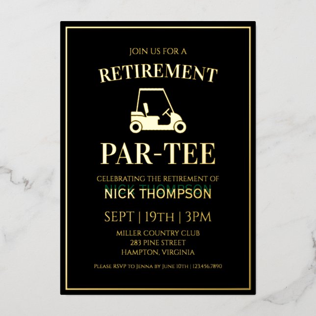 Invitation En Aluminium Retraite de golf (Recto)