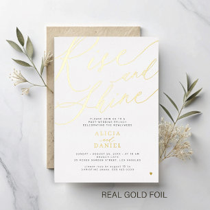Invitation En Aluminium Réveil après le brunch de mariage doré