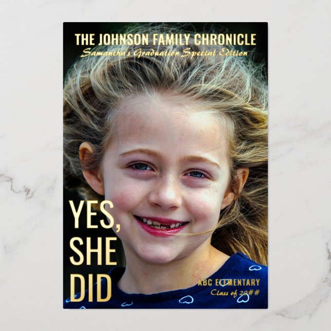 Invitation En Aluminium Revue de fin d'études contemporaine Couverture de  (Recto)