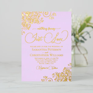 Invitation En Aluminium Rien De Fancy Just Love Mariage Lilac Purple Gold
