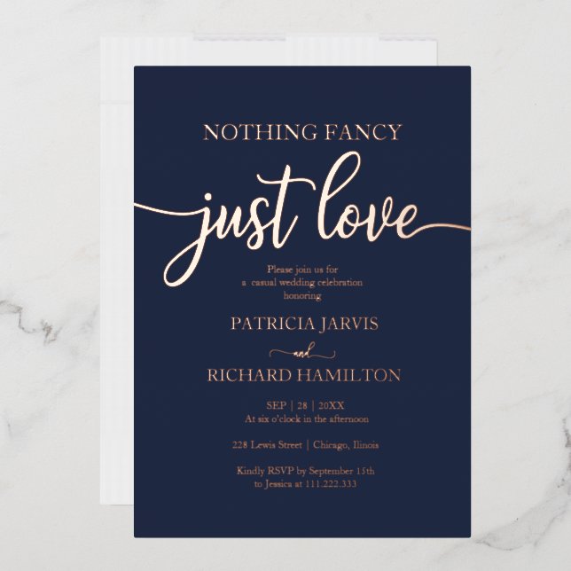 Invitation En Aluminium Rien de fantaisiste, juste un mariage décontracté  (Enveloppe)