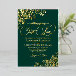 Invitation En Aluminium Rien de Fantastique Juste l'Amour Mariage Émeraude