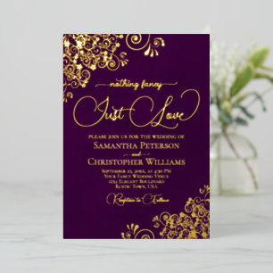 Invitation En Aluminium Rien de Fantastique Juste l'Amour Mariage Prune Po