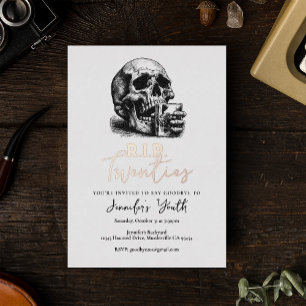Invitation En Aluminium RIP Années Halloween Crâne 30e fête d'anniversaire