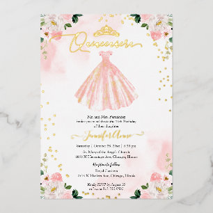 Invitation En Aluminium Robe blanche Quinceanera