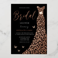 Robe Coeur rose Gold Foil Fête des mariées noire