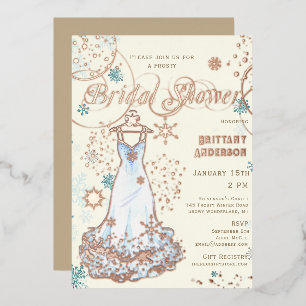 Invitation En Aluminium Robe de flocon de neige Hiver Wonderland Fête des