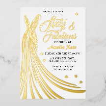 Robe de Luxe en Feuille d'Or 60e Anniversaire Réel