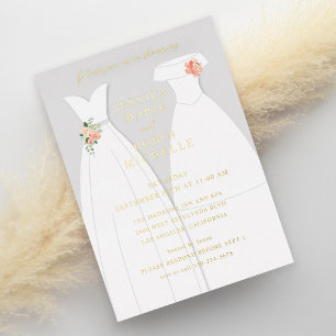 Invitation En Aluminium Robe de mariage pour deux mariées lesbiennes Showe