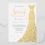 Invitation En Aluminium Robe d'huile d'or Papillon doux 16 Partie<br><div class="desc">Robe d'huile d'or Papillon doux 16 Party Foil Invitation Voir d'autres invitations dans notre niche et magasin de niche</div>
