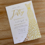 Invitation En Aluminium Robe d'or Cinquante et fabuleuse fête du 50e anniv<br><div class="desc">Robe d'or Cinquante et fabuleux 50e anniversaire Foil Invitation Cinquante et fabuleuse Voir d'autres invitations dans notre niche et notre magasin de niche</div>