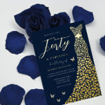 Invitation En Aluminium Robe d'or Forty & Fabuleux fête de 40e anniversair<br><div class="desc">Robe d'or Forty & Fabulous Womans 40th Birthday Party Gold Foil Invitation Voir d'autres invitations dans notre magasin de niche et de niche</div>