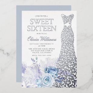 Invitation En Aluminium Robe Rose  d'argent Robe douce 16 Partie