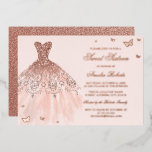 Invitation En Aluminium Robe rose OR FOIL Papillon Sweet sixteen<br><div class="desc">Plus joli Sweet sixteen Invitations dans le Little Bayleigh Store!</div>