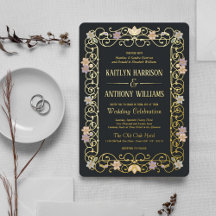 Rococo Revival Élégant Mariage Floral Vintage