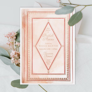 Invitation En Aluminium Romantic Antique Book Blush Bridal Shower Rose