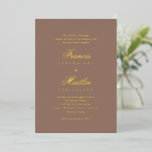 Invitation En Aluminium Romantic Brown Elegant Wedding<br><div class="desc">This design is part of a romantic and elegant wedding invitation suite.</div>