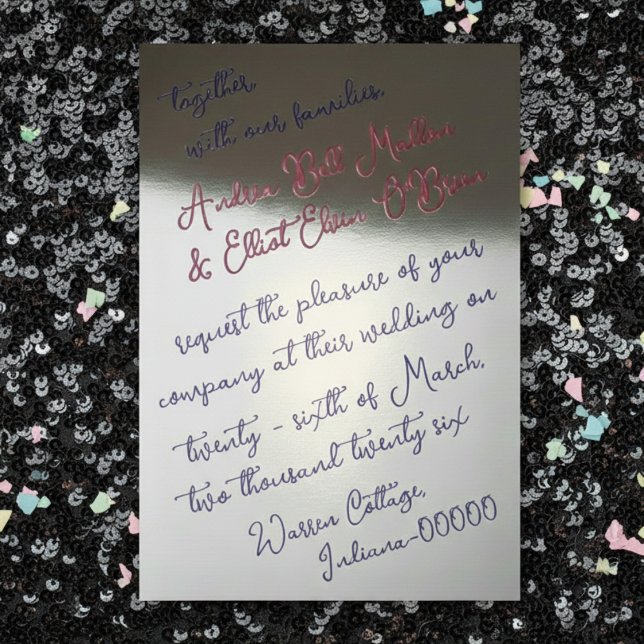 Invitation En Aluminium Romantic Spring Wedding Mauve, Purple & Silver (Créateur téléchargé)