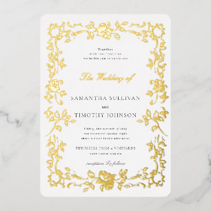 Invitation En Aluminium Romantique Art Mariage Vintage Cadre français