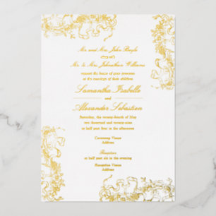 Invitation En Aluminium Romantique Floral Français Rococo Les deux parents