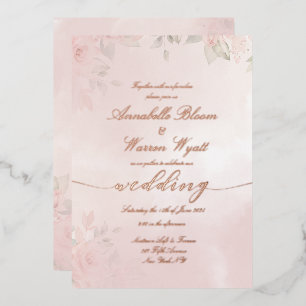 Invitation En Aluminium Romantique Jardin Blanc Roses 2 Avec Rose