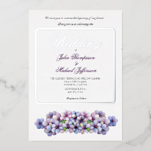 Invitation En Aluminium Romantique Poétique Lilac Aquarelle Mariage Floral