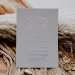 Invitation En Aluminium Romantique Silver Gris | Flourver nous faisons Mar<br><div class="desc">Cette romantique feuille d'argent gris fleurit We Do mariage foil invitation est parfait pour un simple mariage. Le design classique moderne comprend des tourbillons fantaisistes et des fleurs fantaisistes avec une superbe typographie élégante en feuille d'argent pressée à la main.</div>