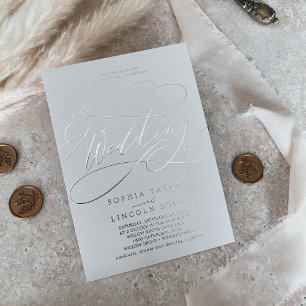 Invitation En Aluminium Romantique Silver Gris Gris Flore Le Mariage De