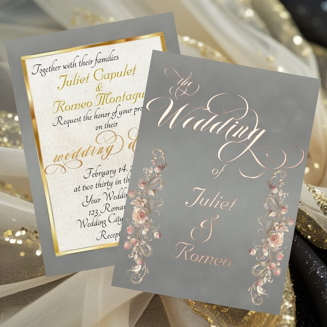 Invitation En Aluminium Rose Arc Borders & Calligraphie - Sauge (Créateur téléchargé)